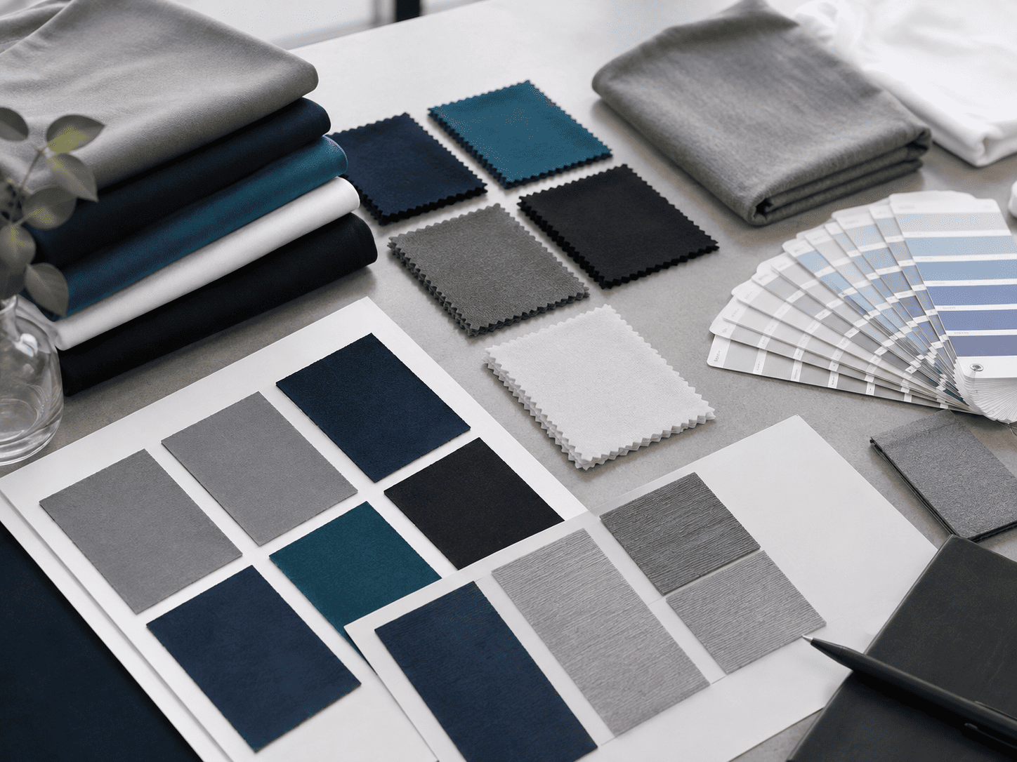 Colour swatches and fabric development for corporate garments